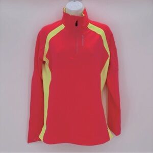Brooks Ladies 1/4 Zip Jacket Pink and Yellow Size Medium